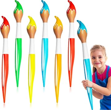 6 Pcs Inflatable Paint Brushes Balloons Large Art Paint Brushes Balloon for Back to School Classroom Events Party Decorations