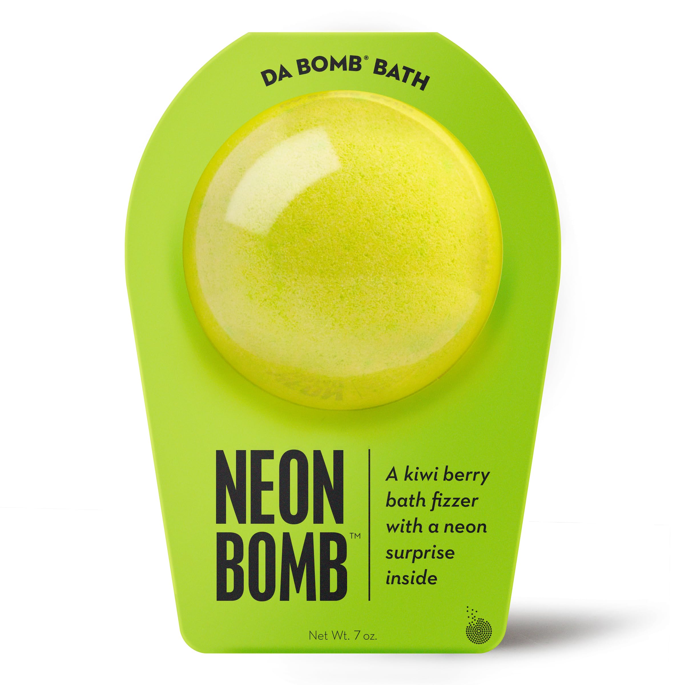 DA BOMBBath Neon Green Bath Bomb - Kiwi Berry Fragrance - Surprise Inside - 7oz - Made in USA