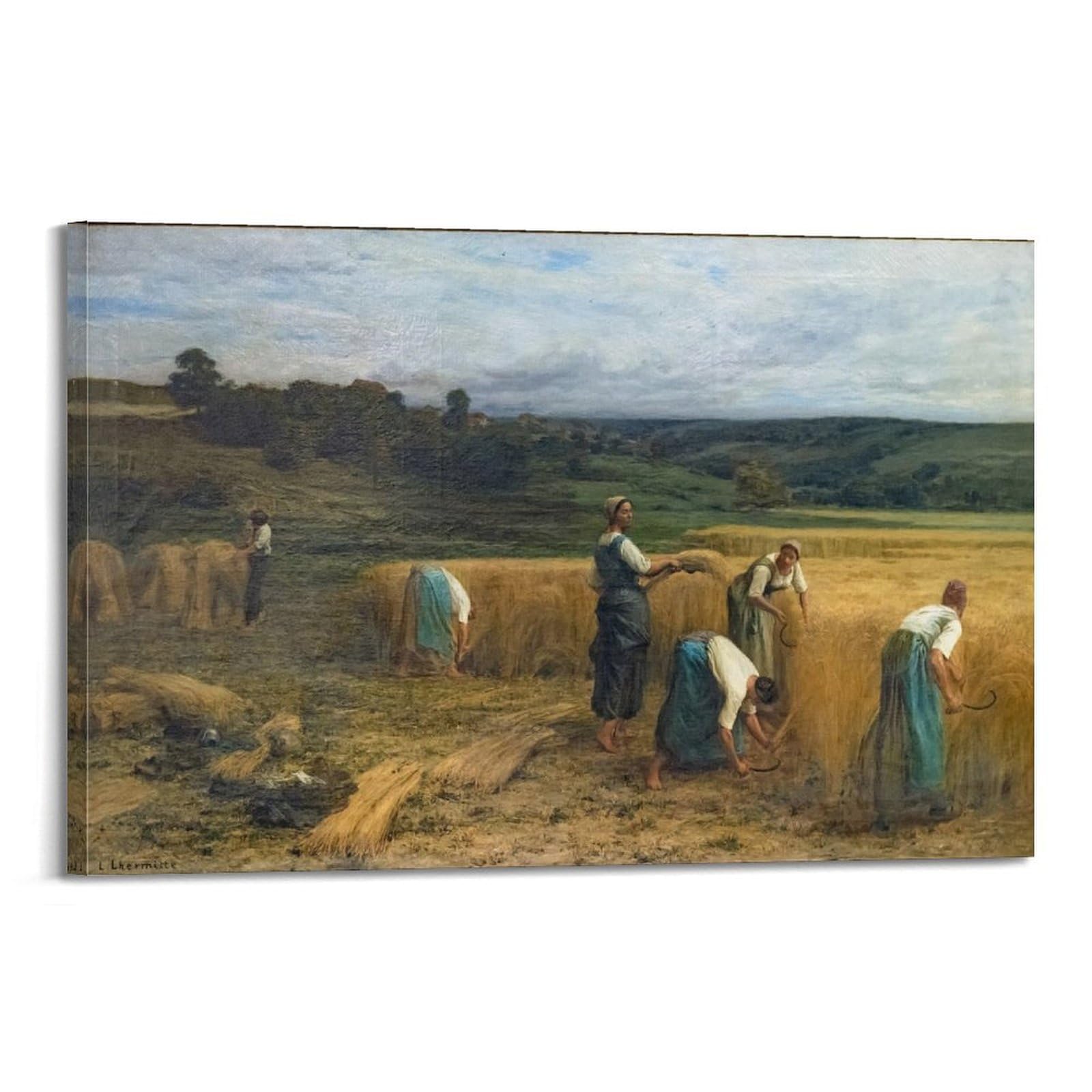 La Moisson 1874 Léon Augustin Lhermitte décoration murale bureau 40x60