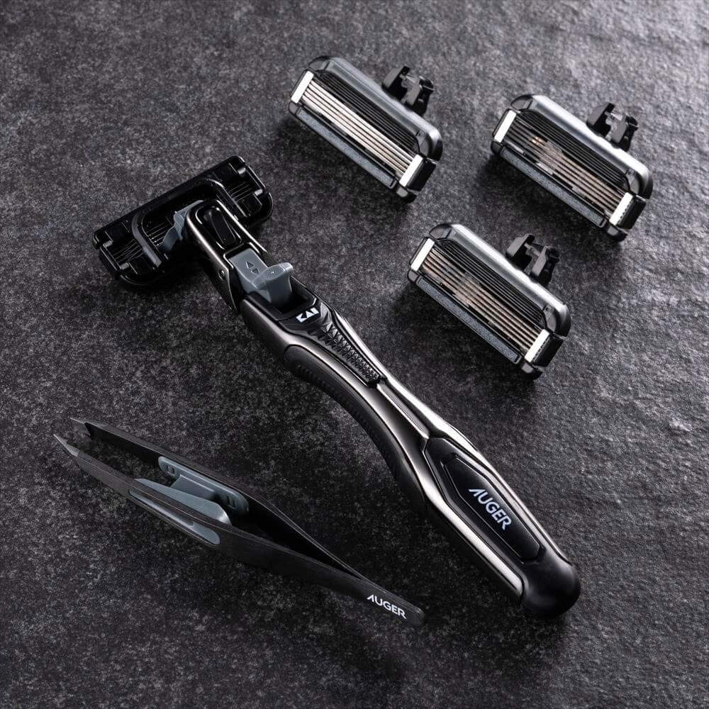 Kai AUGER Face Care Set with Eyebrow Leather, black