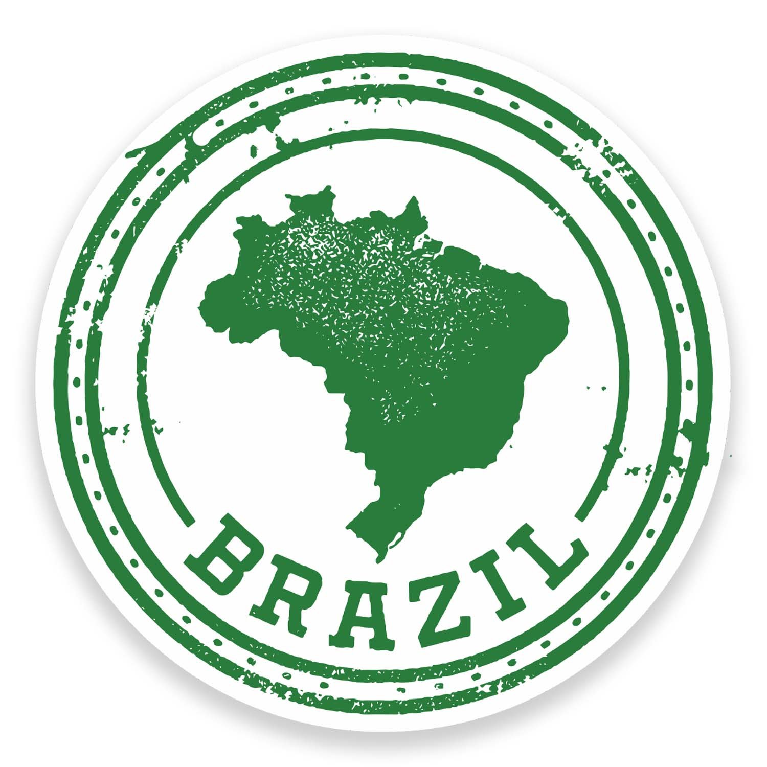 Destinationvinyl Multi 2 X 10Cm Brazil Vinyl Sticker Luggage Travel Tag Label Fun Suitcase Car #9319 (10Cm Wide X 10Cm High)