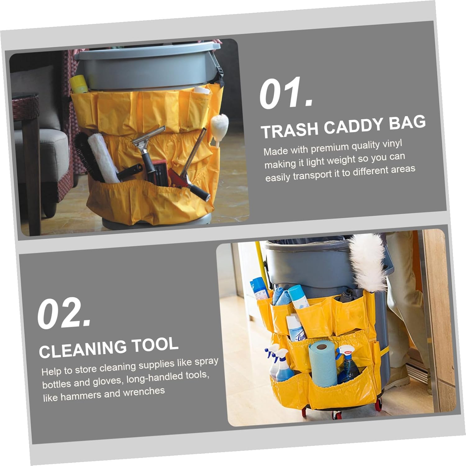 Mipcase Trash garbage bin bag Can Bag Garbage Bins Vinyl Pouch Lightweight Commercial Brute Waste Can Organizer for Large Round Square Trash Can cleaning tool 120L brute