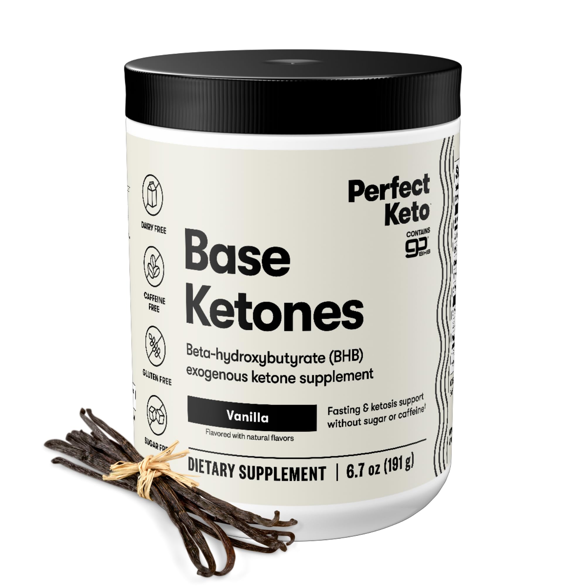 Exogenous Ketones Powder, BHB Salts Supplement for Ketosis & Fasting, Plus Electrolytes for Hydration, Caffeine Free Energy, Keto Diet, Focus & Workout Support, Vanilla, 6.7 oz