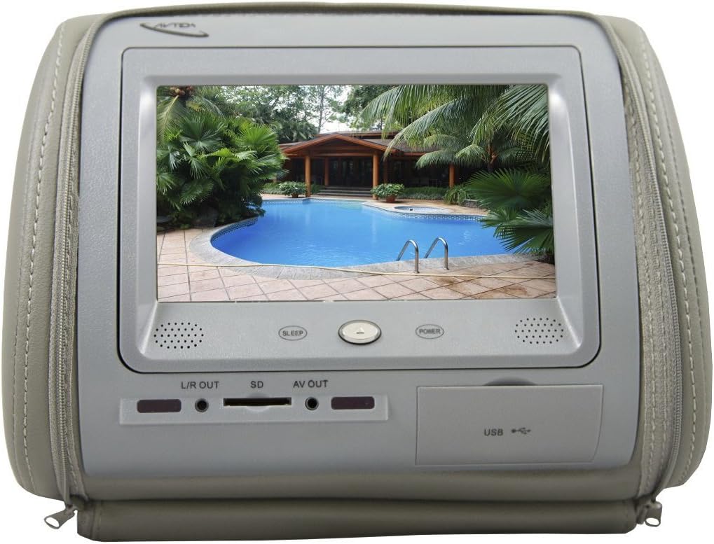 AV-HD706DT-T Vehicle Entertainment System, Head Rest High Resolution Monitor System (Tan)