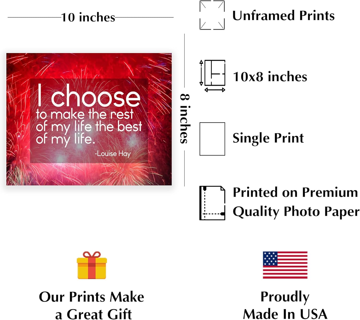 AMERICAN LUXURY GIFTS Inspirational Wall Art Print - 8x10' Positive Affirmations for Living Room, Office, Dorm, or Bedroom Decor, Unframed - Image 2