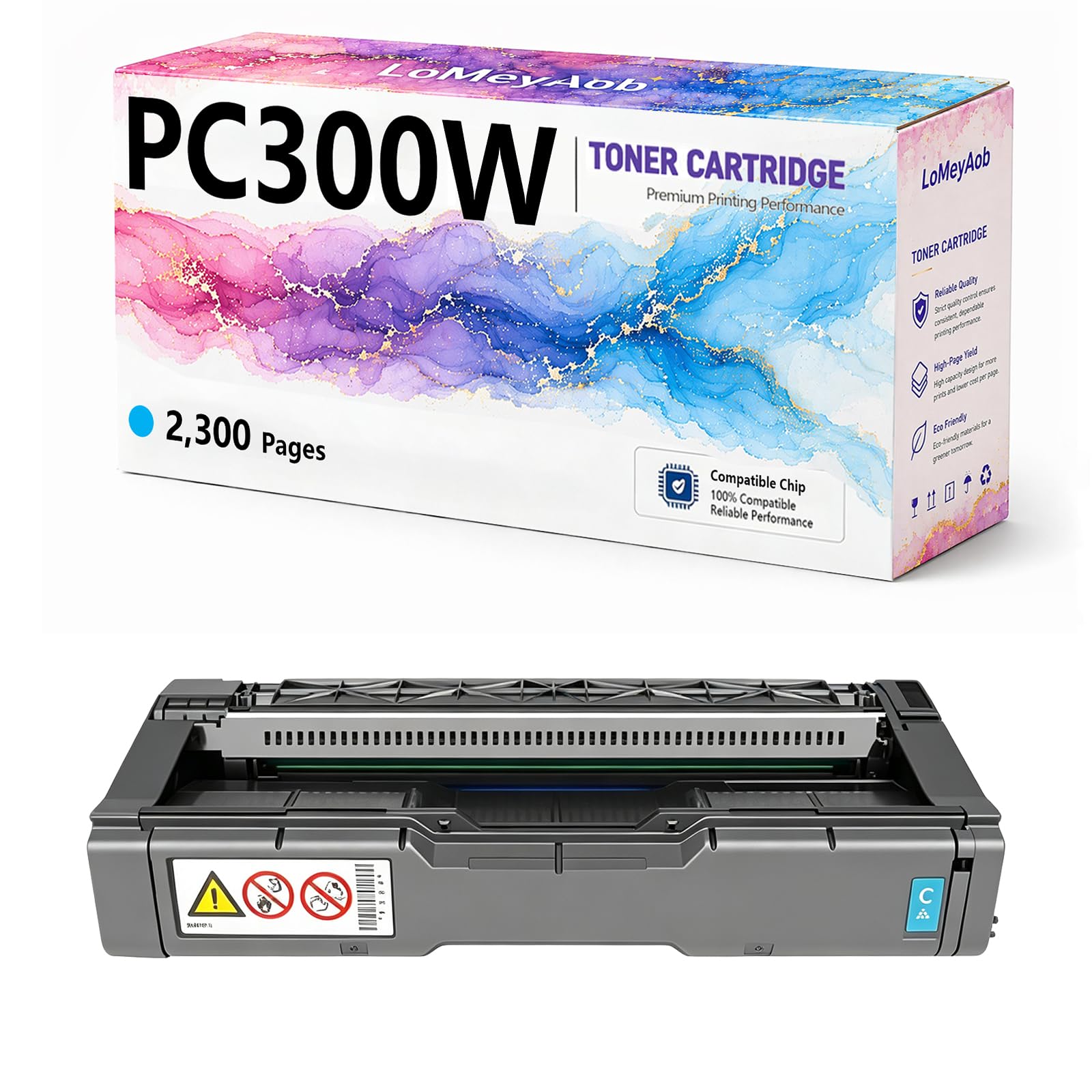 Cartuccia di toner PC300W, Sostituzione ad alta resa per Ricoh LaserJet MC25OFW MC25OFWB MC251FWP C300W PC301W Stampante PC311W, Colori ricchi, Stampe ad alta velocità,Blue