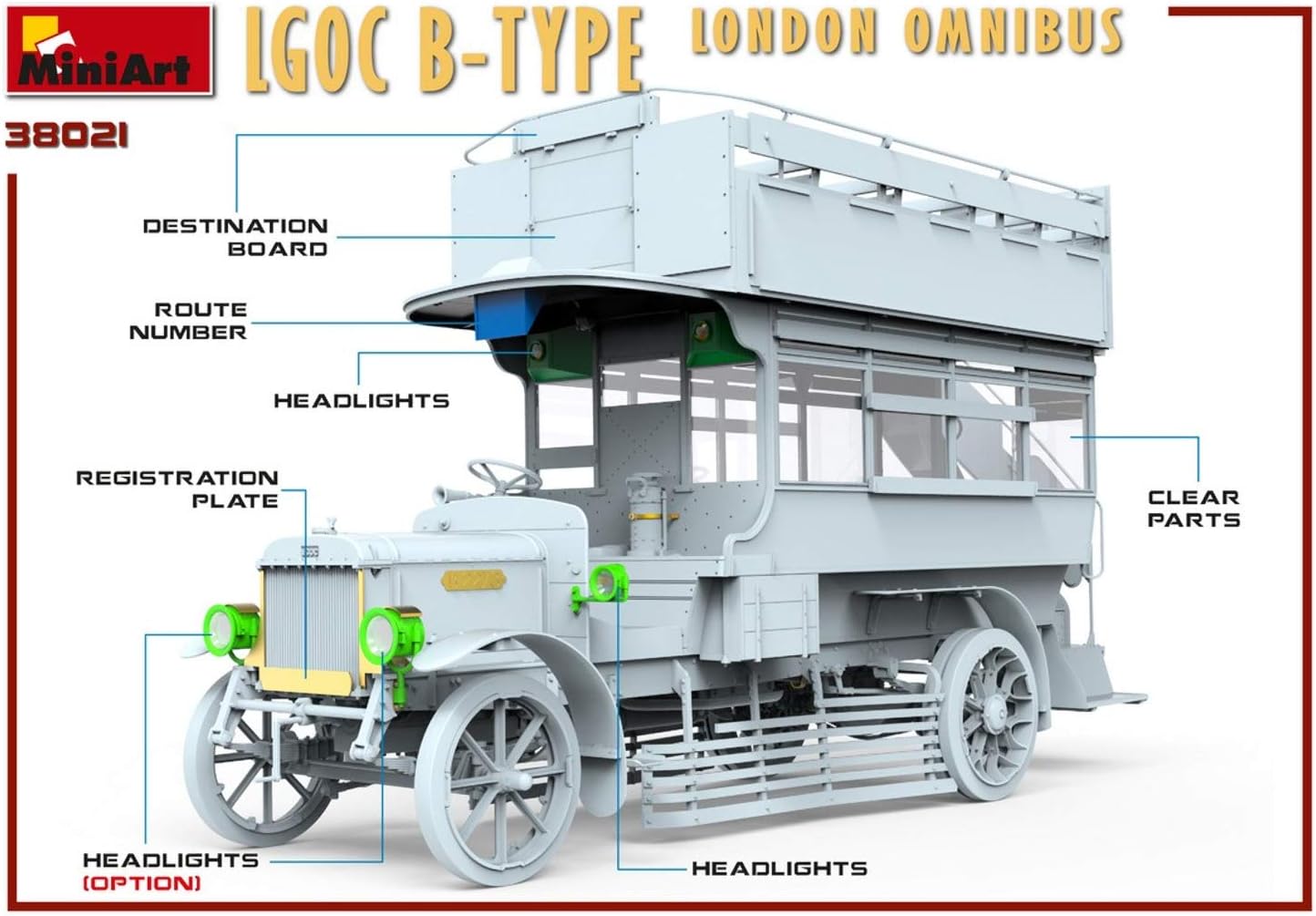 Miniart 1:35 - LGOC B-TypeLondon Omnibus, Non Lasered