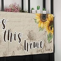 Vista 7 de Cenefas de girasol, cenefas de verano Bless This Home de verano, girasol, mariposa, libélula vintage, bolsillo para barra, cenefa de cafetería