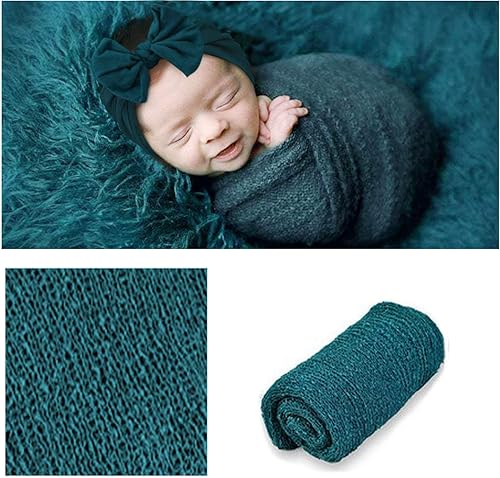 Miniatura 4 de 4 piezas de accesorios de fotografía para recién nacidos  Envoltura larga de bebé y mantas de bebé Tapete de fotografía con bonitas diademas para