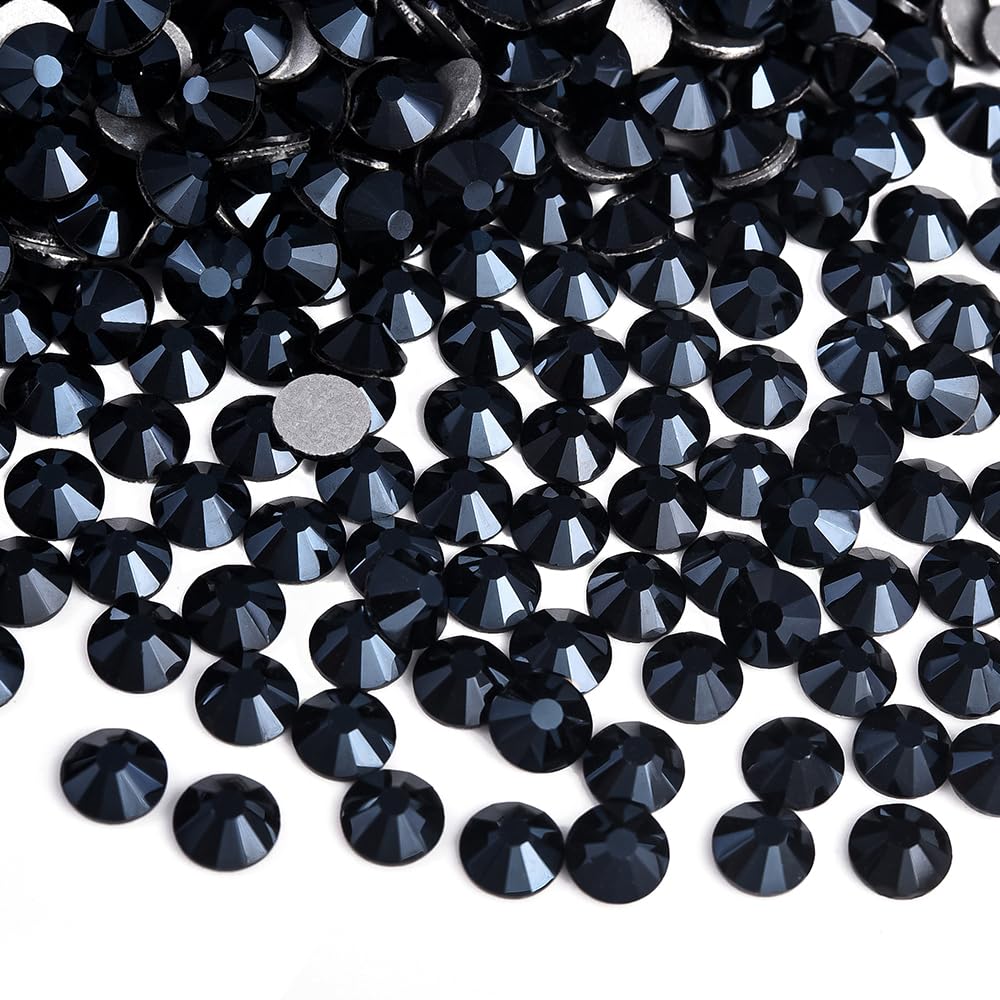 Flatback Rhinestones Gemstones for Bedazzling Jet Black Shine SS16 1440pcs