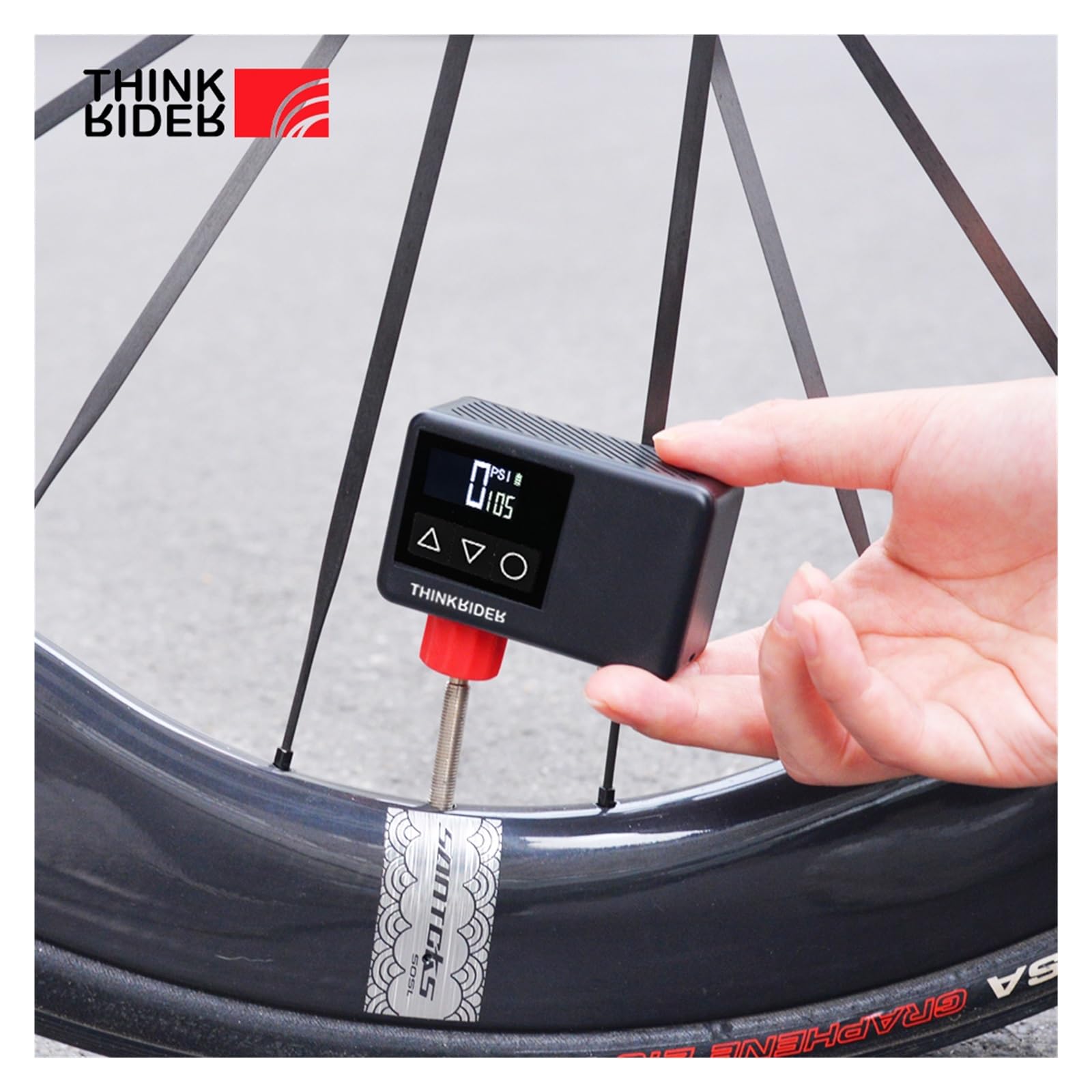 1 pièces 120PSI Mini pompe à vélo électrique Portable, gonfleur de pneu à jauge numérique for pneus de vélo Schrader et Presta