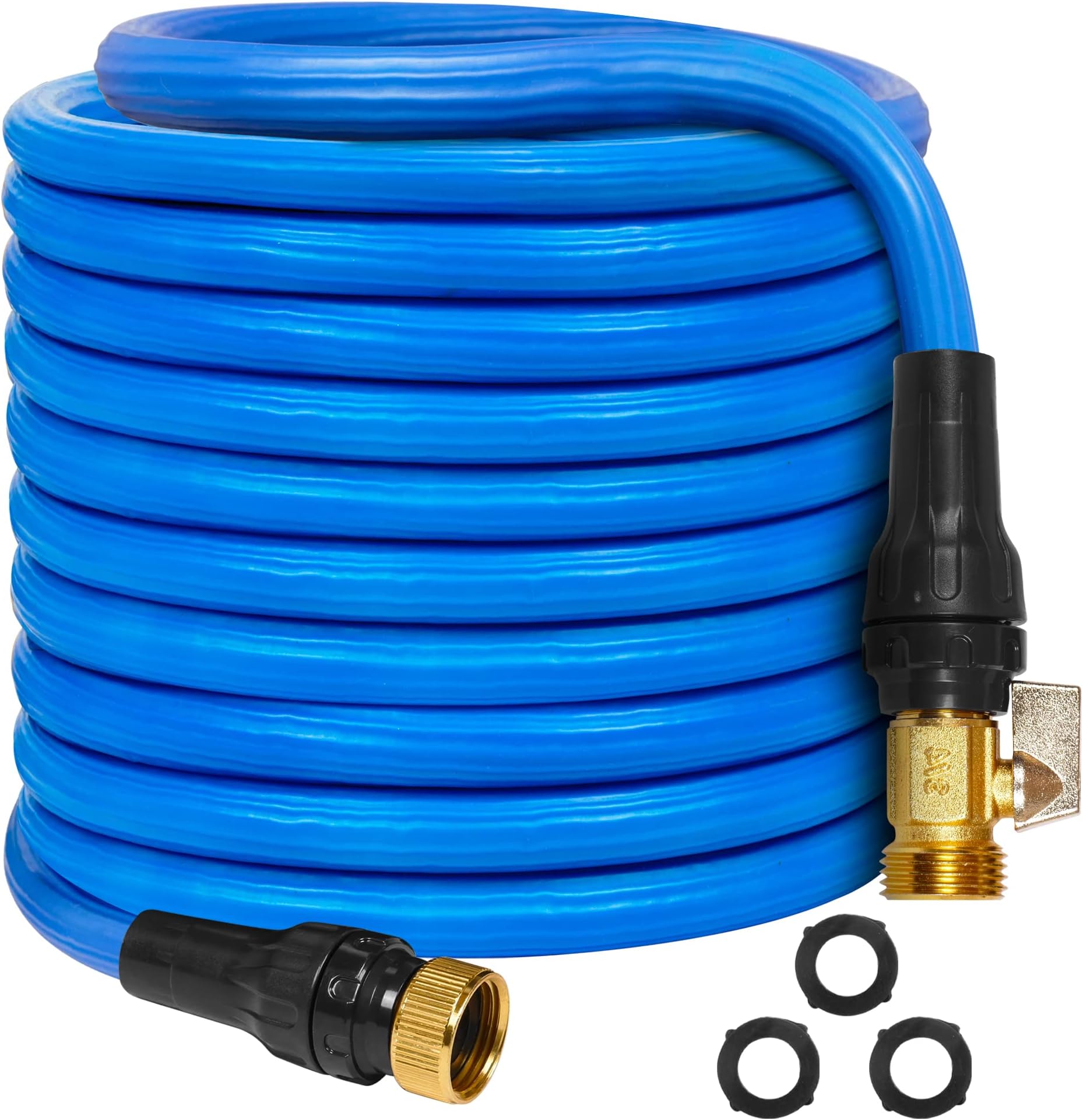 100ft Expandable Garden Hose for Watering and Washing, 2023 Upgrade Lightweight Extra Strength Fabric and 3-Layer Latex Core, Reusable 3/4" Solid Brass Fittings, Dirt-Resistant, No-Kink