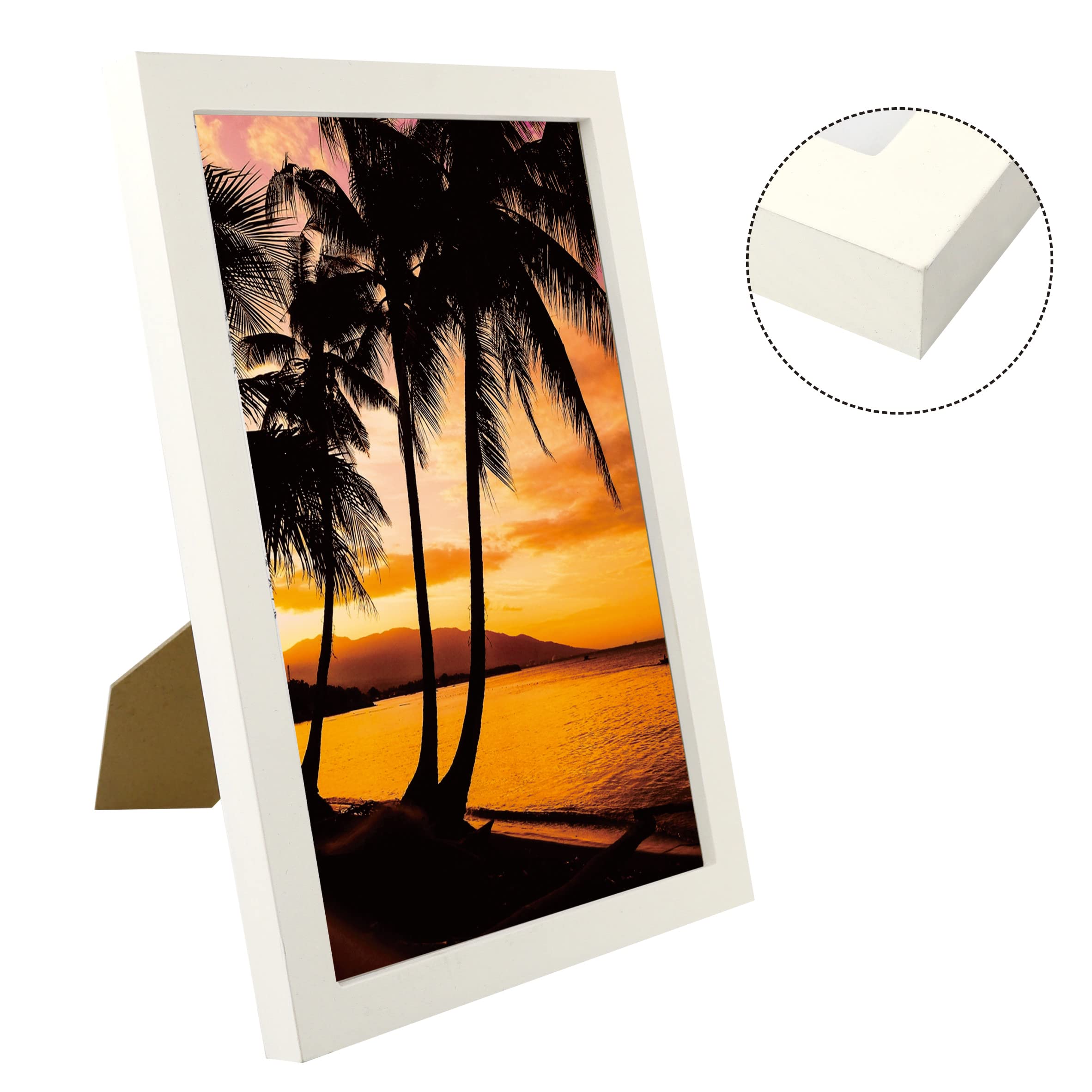 Amazon.co.jp: 4パック 8 x 12インチ ホワイト クラシカル 木製 写真