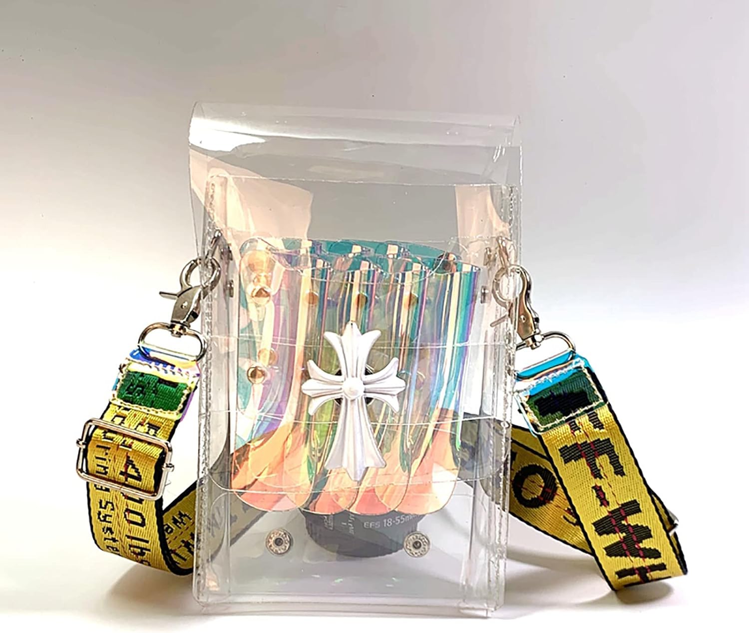Hair Scissors Comb Brushes Bag,Transparent Haircut Scissors Bag Hairdressing Waist Bag,Pack Salon Stylist Hairdresser Shears Holster Case(A)