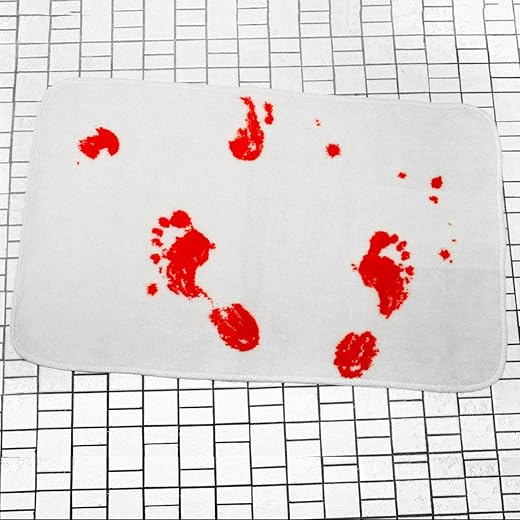GOODS+GADGETS Blut Badteppich Blutbad Badematte Horror Badmatte Duschvorleger Gruseliger Dusch-Teppich für WC & Bad (Blutteppich)