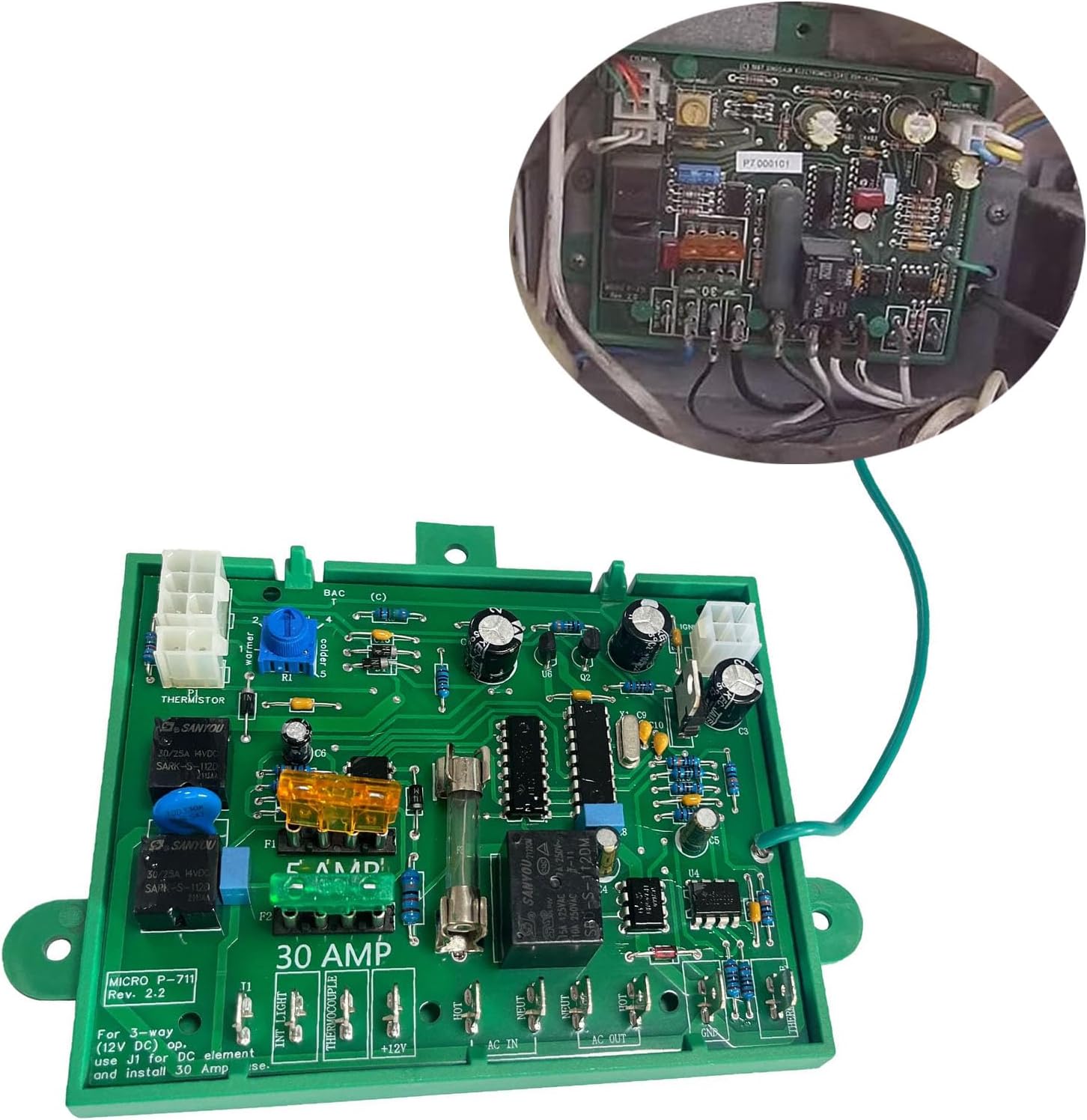 Micro P-711 Refrigerator Control Circuit Board Replacement for RV Black Box Electronic Main Power Control Circuit Board fit Dometic 2 Or 3 Way RV