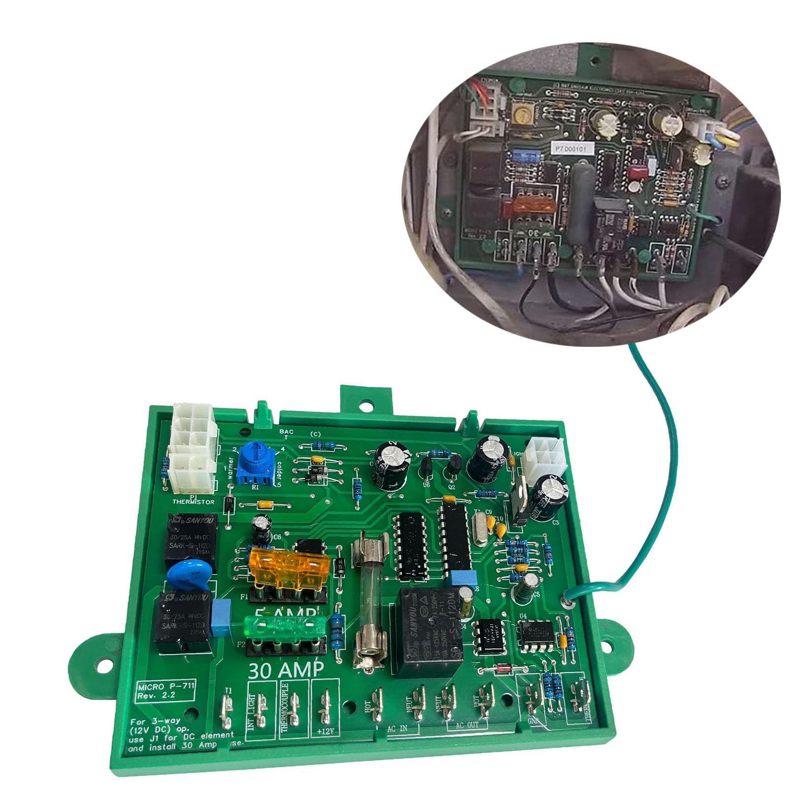Photo 1 of Gihdfer Micro P-711 Refrigerator Control Circuit Board Replacement for RV Black Box Electronic Main Power Control Circuit Board fit Dometic 2 Or 3 Way RV