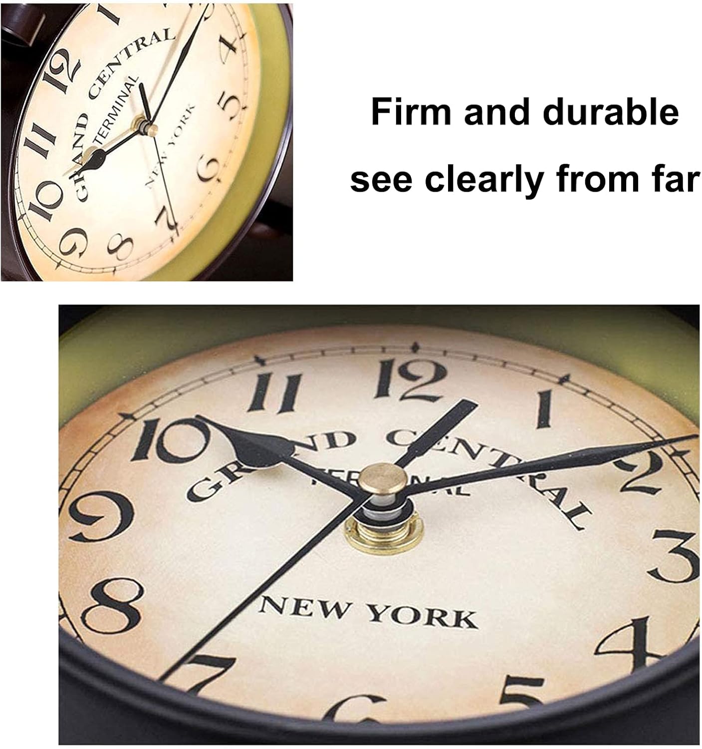 Double-Sided Retro Wall Clock,Vintage Industrial Wall Hanging Clocks for Indoor Decorative, Antique Style Creative Classic Wall Clocks Black 7inch