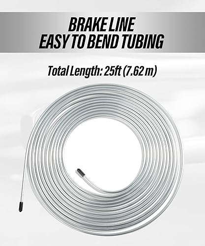 Miniatura 4 de ESEWALAS Kit de tubería de freno flexible, línea de freno de níquel de cobre de 25 pies de 316 pulgadas con 16 accesorios, bobina de tubo de línea