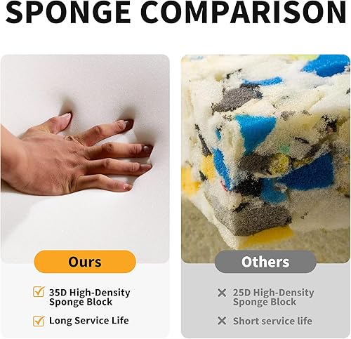 Vista 7 de Folding Sofa Bed – Convertible Sleeper Chair Bed with Pillows/Single Floor Couch/Small Futon Couch Filled with High-Density Foam for Lounge, Guest