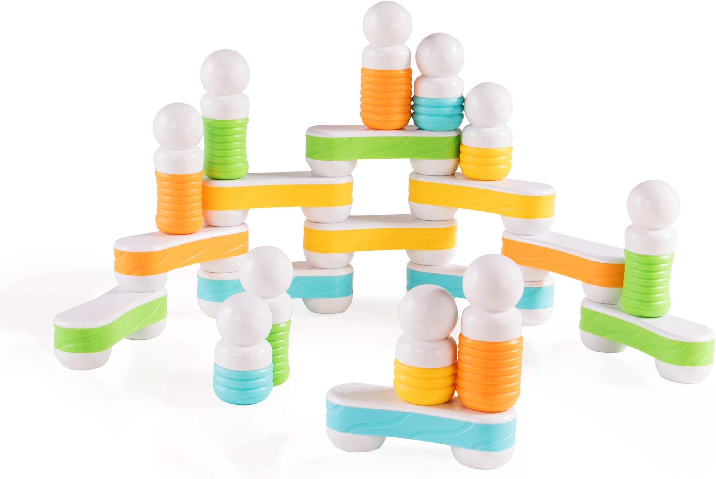 Guidecraft Grippies Links - 24 Piece Set, Stem Soft Grip Magnetic Building Toy for Toddlers