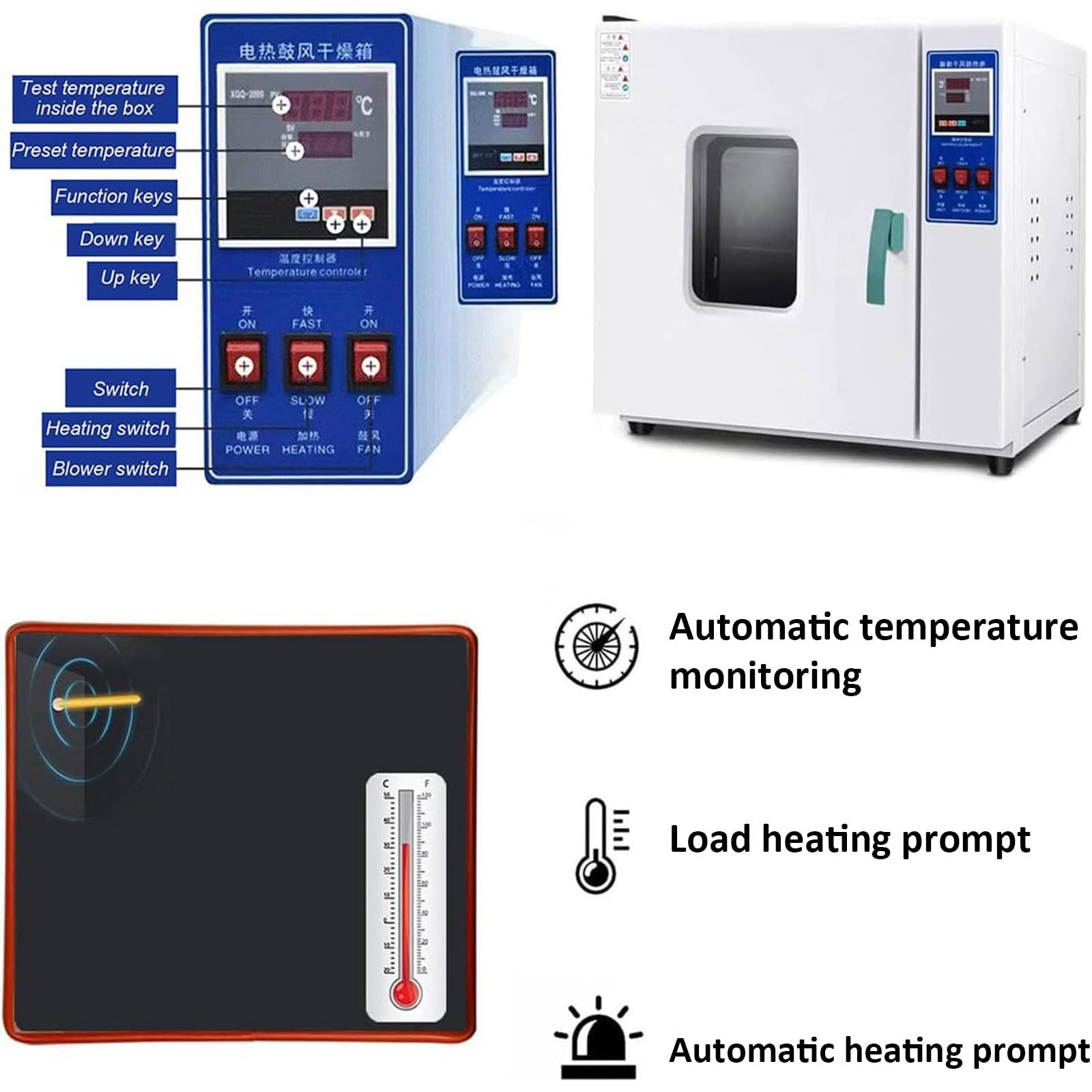 Estufa De Secado Inteligente con Pantalla Digital, Calefacción Eléctrica, Estufa De Secado De Laboratorio A Temperatura Constante, Secadora Industrial De 50-250 ℃, Horno De Laboratorio