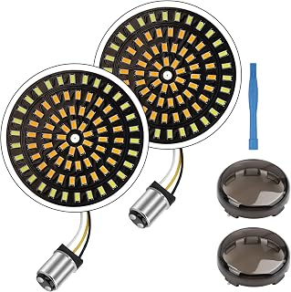 1157 LED 방향 지시등 브레이크 라이트 키트 5.1cm(2인치) 불릿 핏 할리 투어링 스트리트 글라이드 로드 글라이드 다이나 소프테일 스포츠스터 아이언 883 1986-2026, IP67 스모크 렌즈, 스위치백 전면 후면 하이퍼 플래시 없음