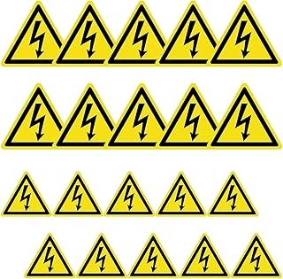 20 Stück 5cm/10cm Aufkleber Elektro Warnschild Elektrische Spannung Achtung Strom Warnaufkleber Dreieck Schild Folie Selbstklebend Warnung vor Hochspannung Adesivi