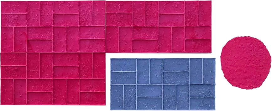 Worn Brick Basketweave | Decorative Concrete Stamp Mat Set by Walttools 5 piece