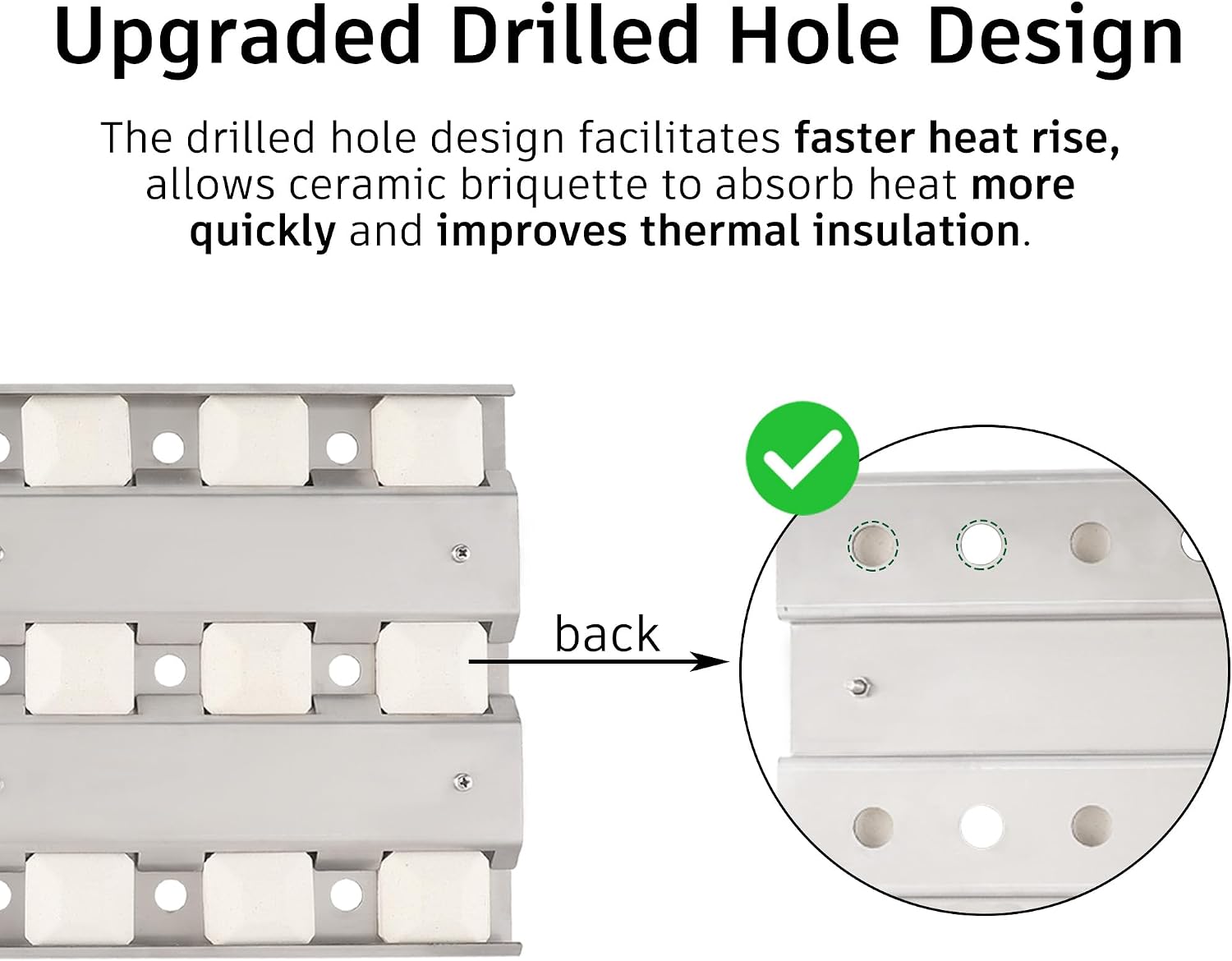 Grill Briquette Tray Replacement for Lynx 42in 54in Grill, Narrow Briquette Tray Grill Heat Plates for Lynx L42 L42FR L42PSFR L42PSR L42R L54 L54PSFR L54PSR, 19 1/4'' x 10 1/2'' (1 Pack)