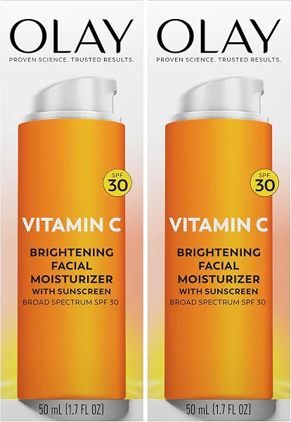 Olay Vitamin C Hydrating moisturizer with sunscreen, SPF 30, 1.7 Oz (Pack of 2)