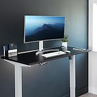 Vista 8 de VIVO DESK-KIT-1G55S-B - Escritorio eléctrico de 55 x 24 pulgadas con borde cuadrado, ajuste de altura del controlador de memoria, serie 1B-S, marco