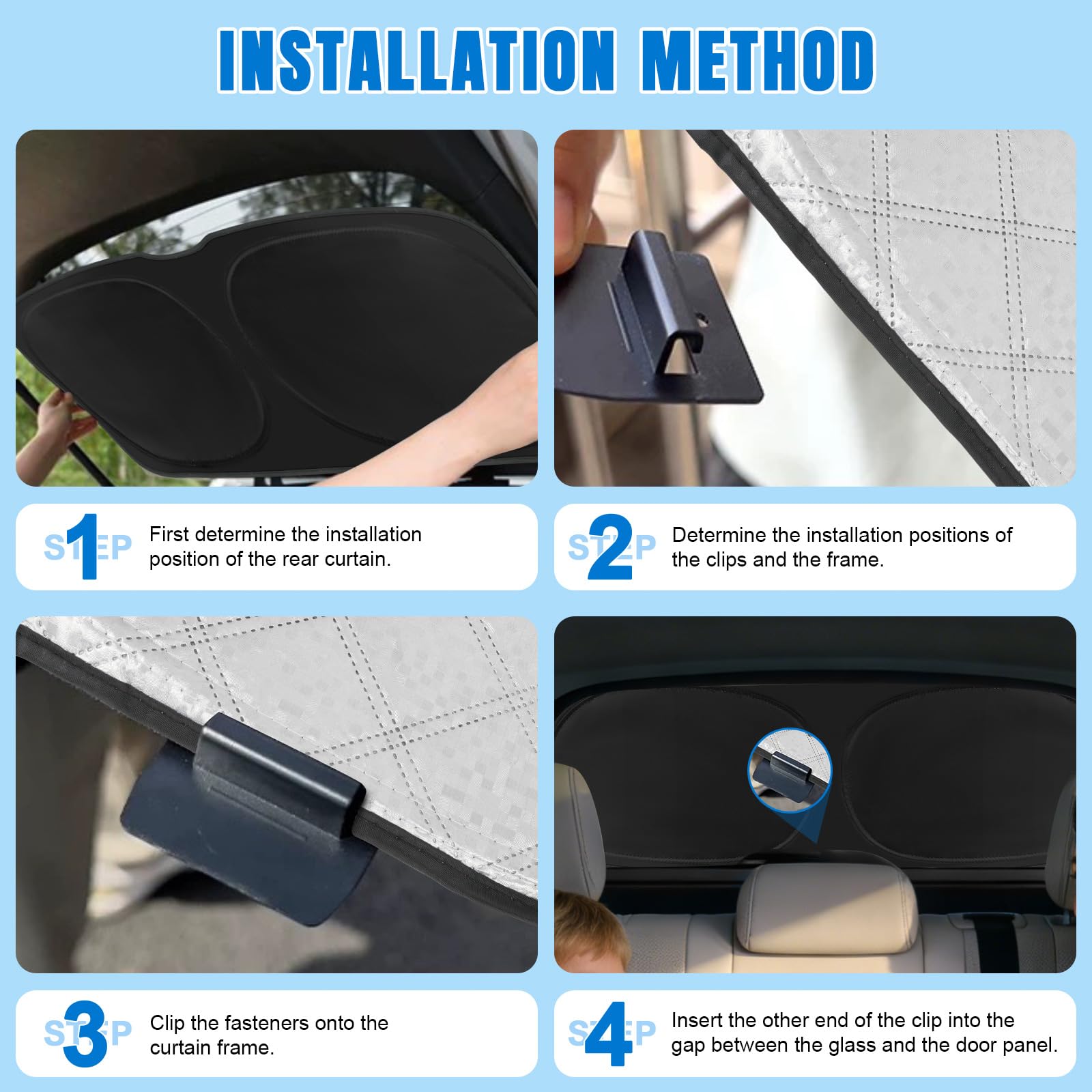 Parasol para Luna Trasera Compatible con Mercedes-Benz C-Class W206 2022-2026, Protector Solar Interior para Ventana Trasera de Coche, Plegable, Cubierta Reflectante para el Sol