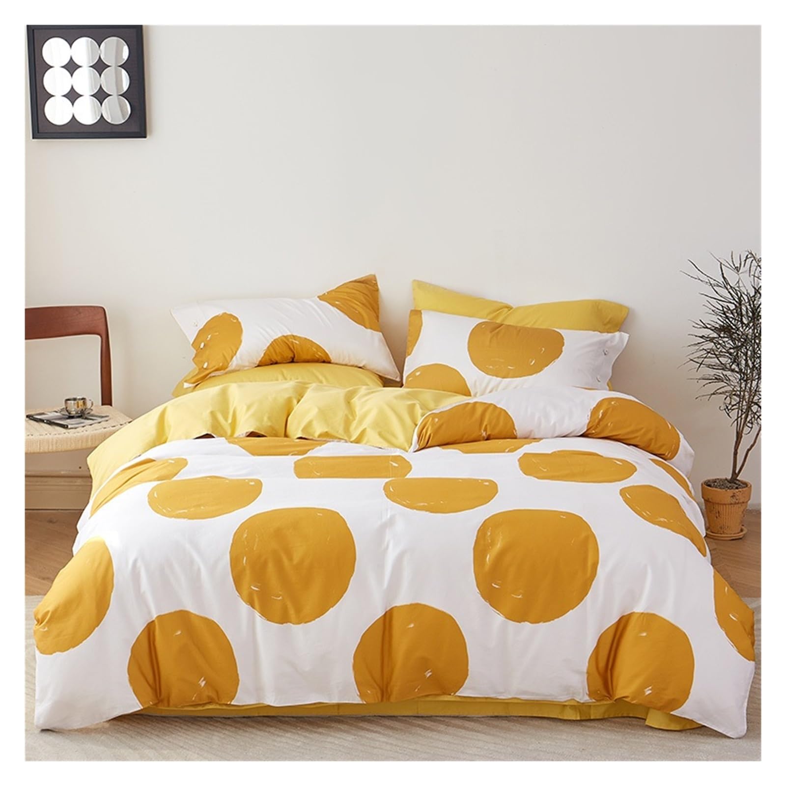 Housse de couette en coton anti glissement avec fermeture boutons