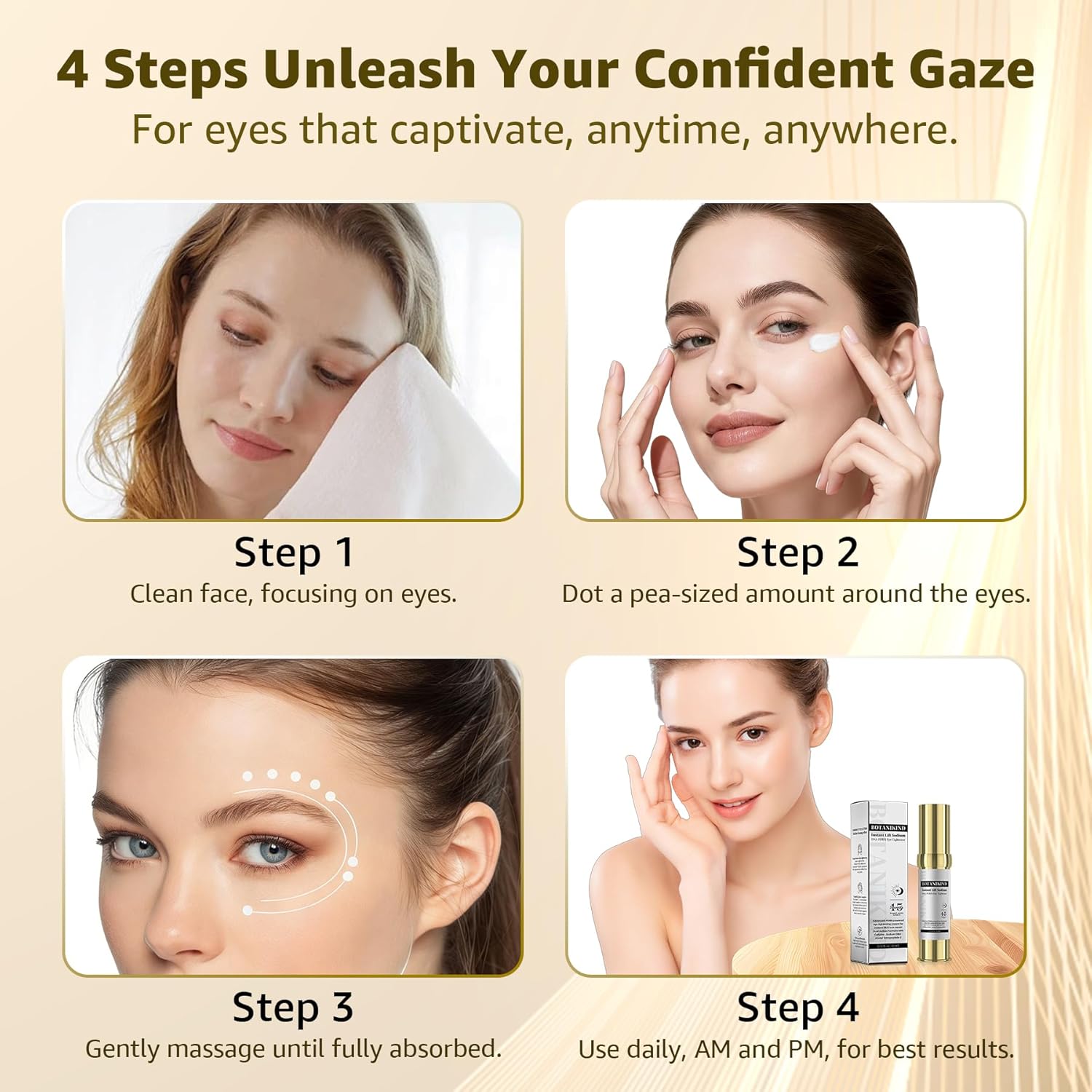 15S Instant Eye Tightener Cream, Firmx Eye & Face Cream Temporary Eye Tightener for Eye Bags, Puffiness & Wrinkles, Dual-Action Firming & Long-Term Repair with 5000ppm PDRN, Panthenol, 0.71 Fl Oz