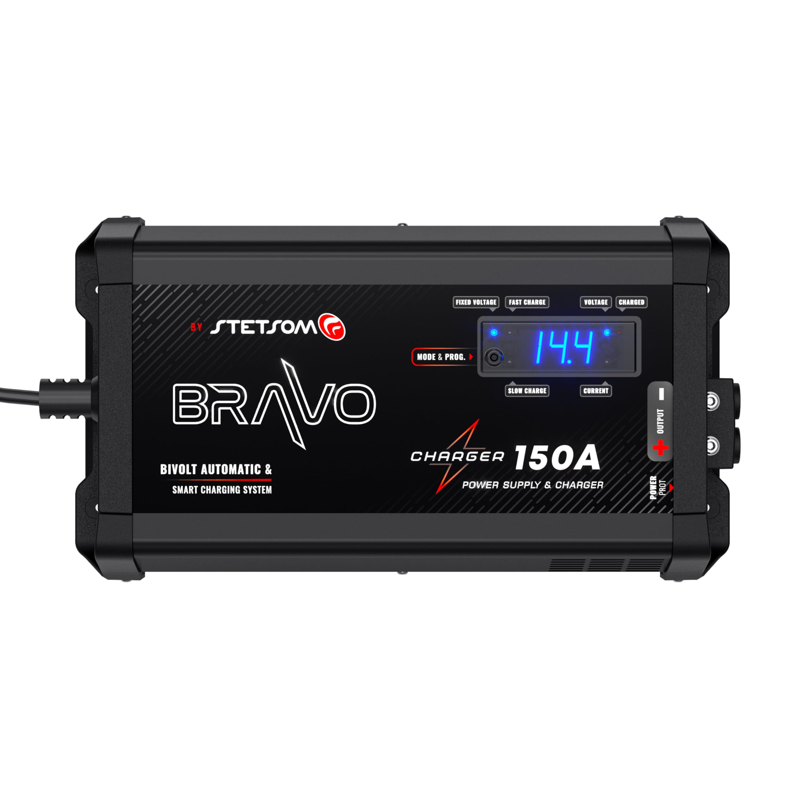 Stetsom Bravo Charger 150A PRO Bivolt, Battery Charger 150A, Car Audio System Power Supply Bivolt Automatic 127v/220vAC, Fixed/Slow/Fast Charge Mode,
