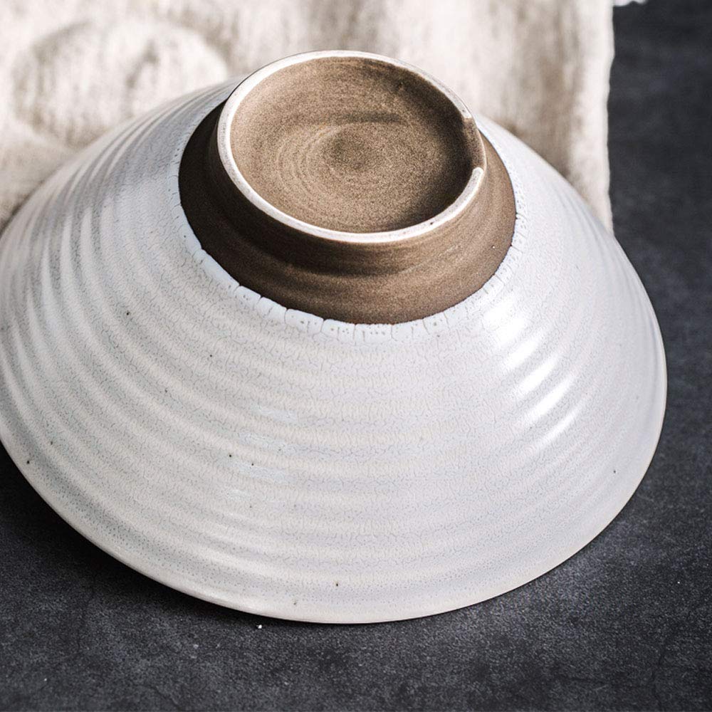 Genérico Tazón de Porcelana para Sopa de Fideos Ramen con Palillos y cucharas, 2 tazones japoneses Grandes de 600 ml para Udon, pho, Pasta y ensaladas, tazones para Cereales y Fideos.