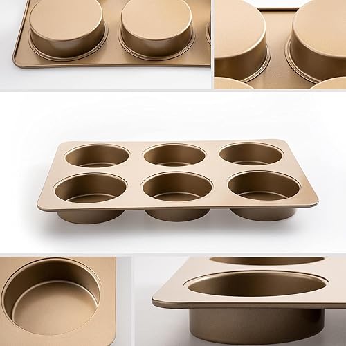 Miniatura 2 de Paquete de 2 moldes para pan de hamburguesas, antiadherentes para pan de hamburguesas, molde para pasteles de 4 pulgadas, mini bandeja redonda para