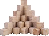 Vista 1 de Tosnail Paquete de 150 cubos de madera sin terminar de 1 pulgada, bloques de madera en blanco para hacer manualidades