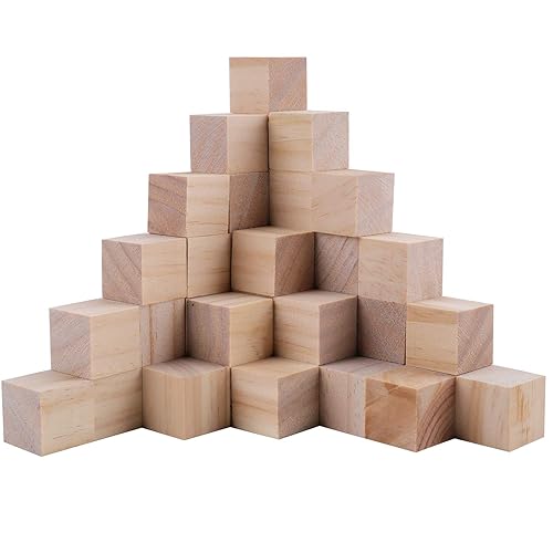 Tosnail 150 Pack 1 Inch Unfinished Wooden Cubes, Blank Wooden Blocks for Crafts Making - 1 Inch