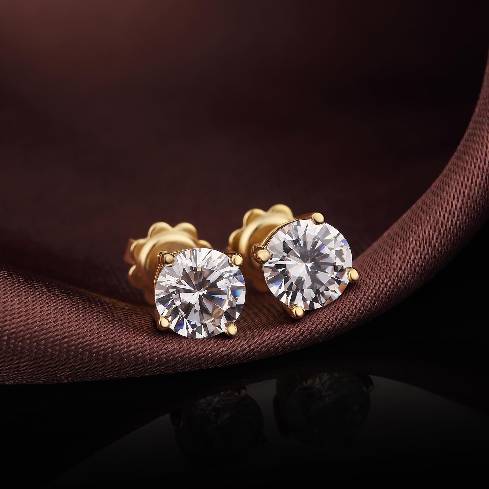 jiamiaoi 18 Karat Weißgold plattiert Glänzend Ohrringe Silber 925 Stecker, 4mm-8mm 4A+ Zirkonia Ohrstecker Herz Ohrringe Fur Damen Herren