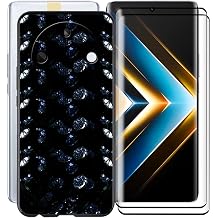 for Honor X50 GT Case, with [ 2 x Screen Protector Tempered Glass Film], Black Soft Silicone Cover Shockproof Bumper Protection Case for Honor X50 GT 6.78" - XT24