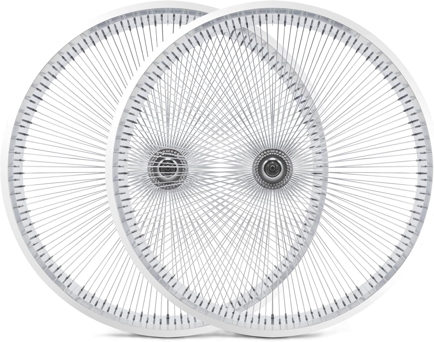 TRACER 140 Spoke 7-speed Bike Rim 26"*3.0 Cruiser Bicycle Disc Brake Wheelset, Polish Front and Rear Rims Set (polish)