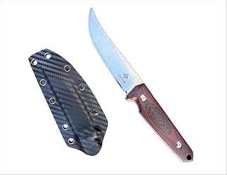 Fixed Blade Knife, Carbonfiber & G10 Scales, EDC With Kydex Sheath,Ideal for Skinning, Survival, Camping, Hunting & Outdoor, Tactical Pocket Knives For Outdoors (AT_002)