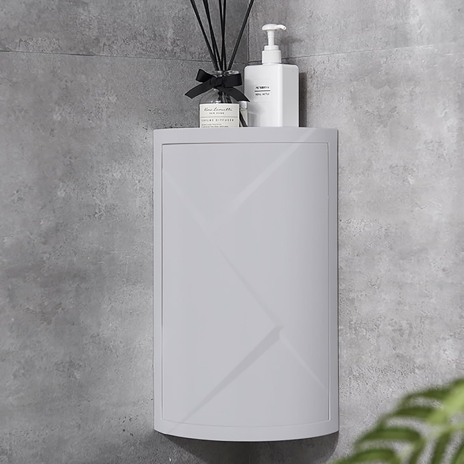 Plastic Corner Bathroom Storage Cabinet, Cabinets for Storage with Rotating Door, Bathroom Storage Cabinet Wall Mounted (Size : 2 Layer)