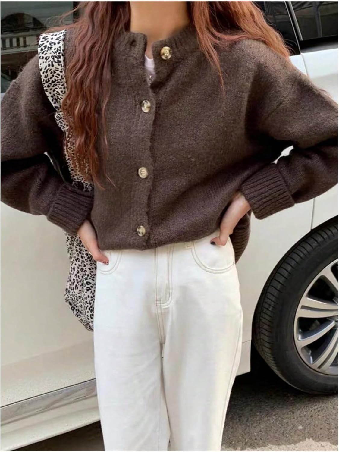 Women's Vintage Button Down Cardigan Sweaters Long Sleeve Loose Trendy Knit Cardigans - Image 3