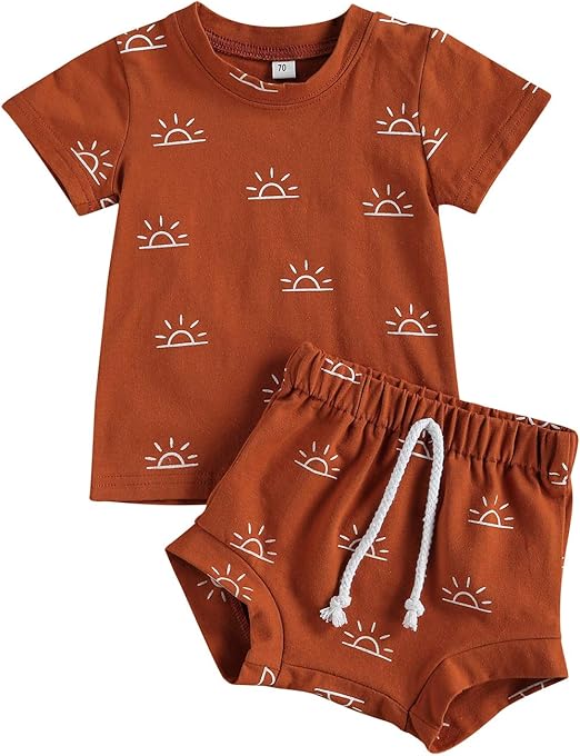 Amiblvowa Newborn Infant Baby Boy Shorts Set Camisole Tank Top Jogger Shorts Outfit