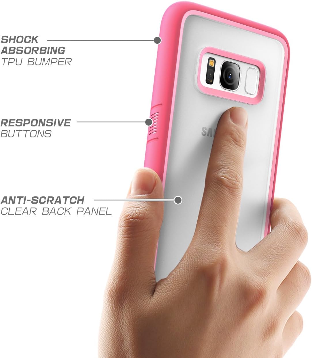 SUPCASE Unicorn Beetle Style Case Designed for Galaxy S8, Premium Hybrid Protective Clear Case for Galaxy S8 2017 Release (Pink)