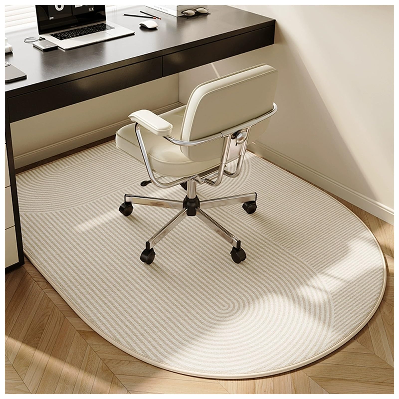 Alfombrilla antideslizante para silla de oficina de caucho termoplástico para suelos de madera y azulejos, diseño de fácil deslizamiento, absorción de golpes e insonorización, ideal para uso en