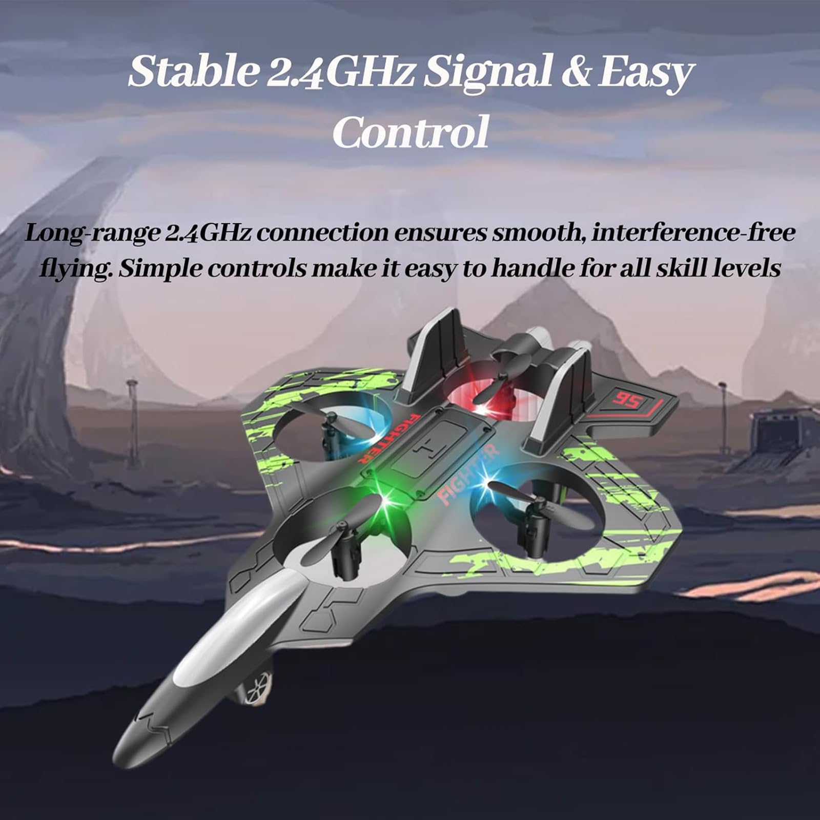 Samolot zdalnie sterowany 2,4 GHz, piankowy helikopter RC ze światłami LED, wykrywaniem grawitacji, rolkami kaskaderskimi, 2 trybami lotu, dron RC dla dorosłych,Blue